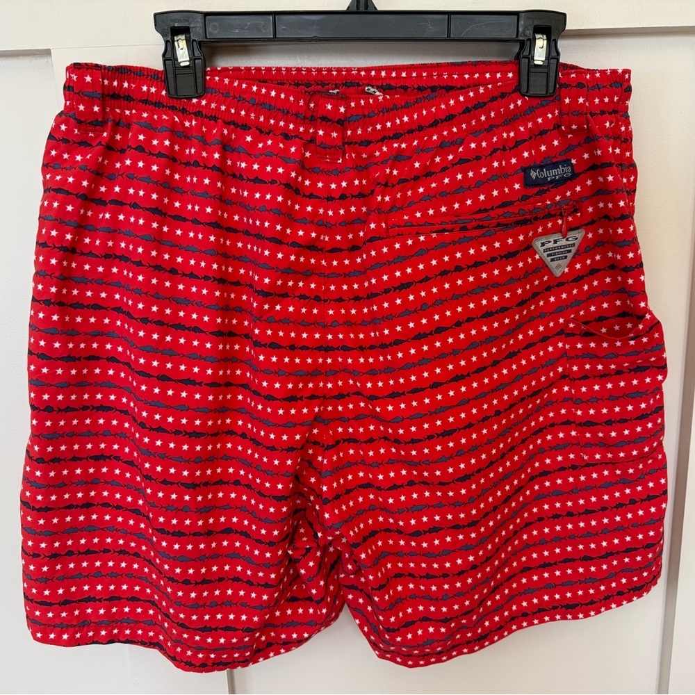 Columbia Men’s PFG Super Backcast Water Swim Shorts lined Red Size‎ Large - Picture 3 of 8